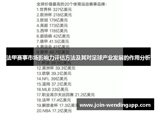 法甲赛事市场影响力评估方法及其对足球产业发展的作用分析