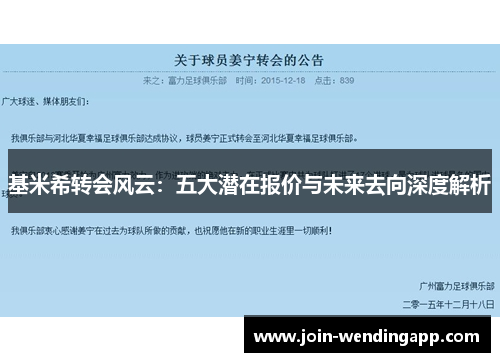 基米希转会风云：五大潜在报价与未来去向深度解析
