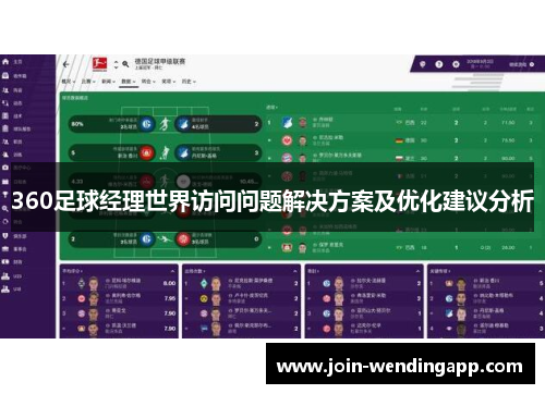 360足球经理世界访问问题解决方案及优化建议分析